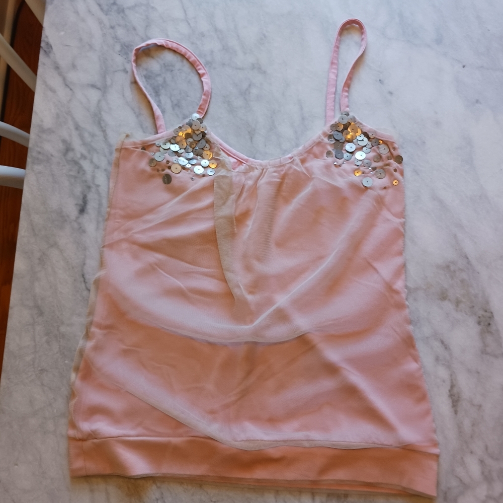 Vintage Mason Y2K Mesh and Sequin Tank Top